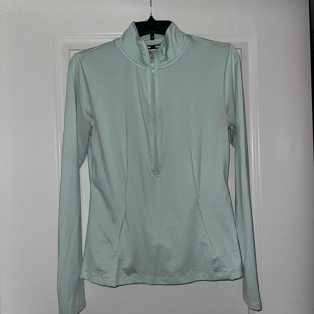 VS PINK Victoria's Secret Mint Green Women's Athletic Quarter-zip US Size Medium